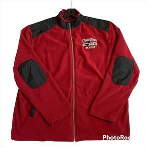 Disneyland Resort 1955 Mens XL Red Zip Up Mickey Mouse Sweater